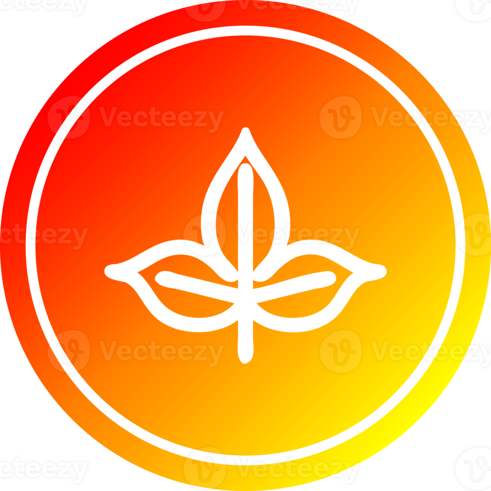 natural leaf circular icon with warm gradient finish png