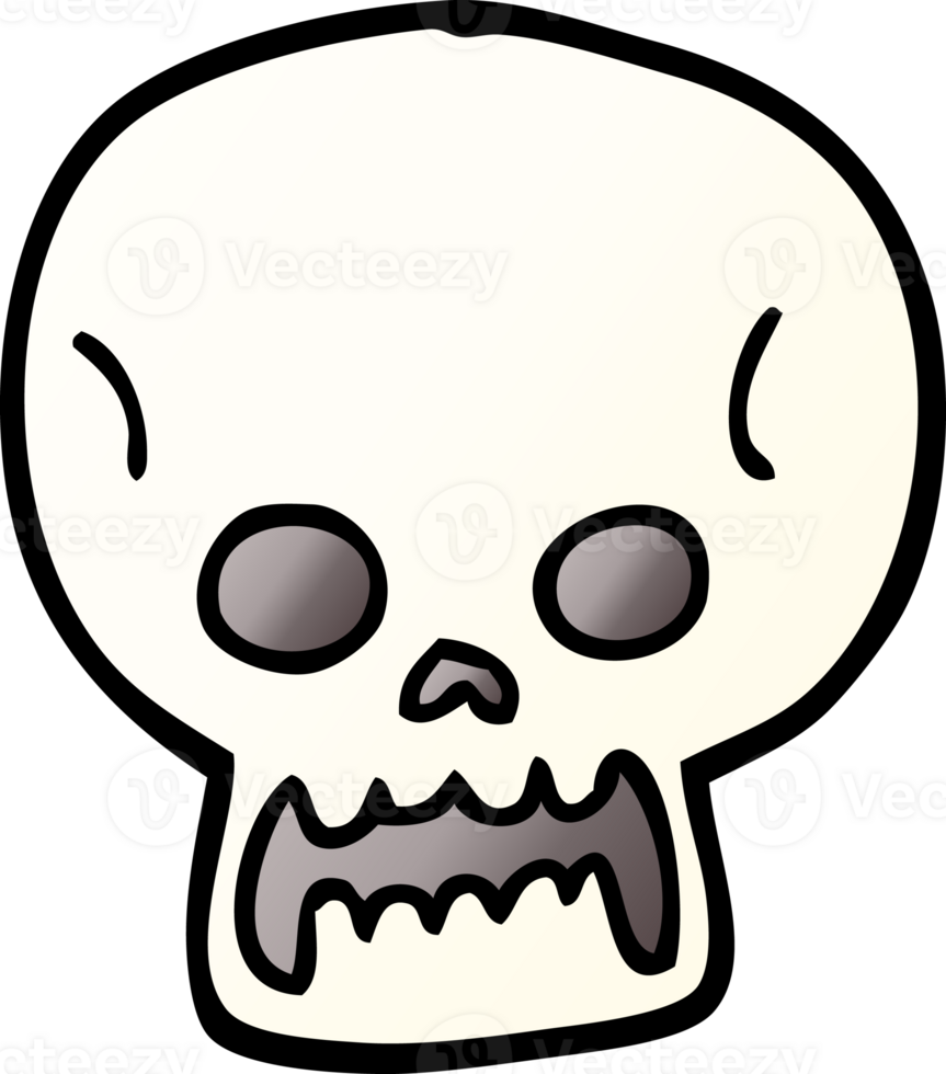 cartoon doodle halloween skull png