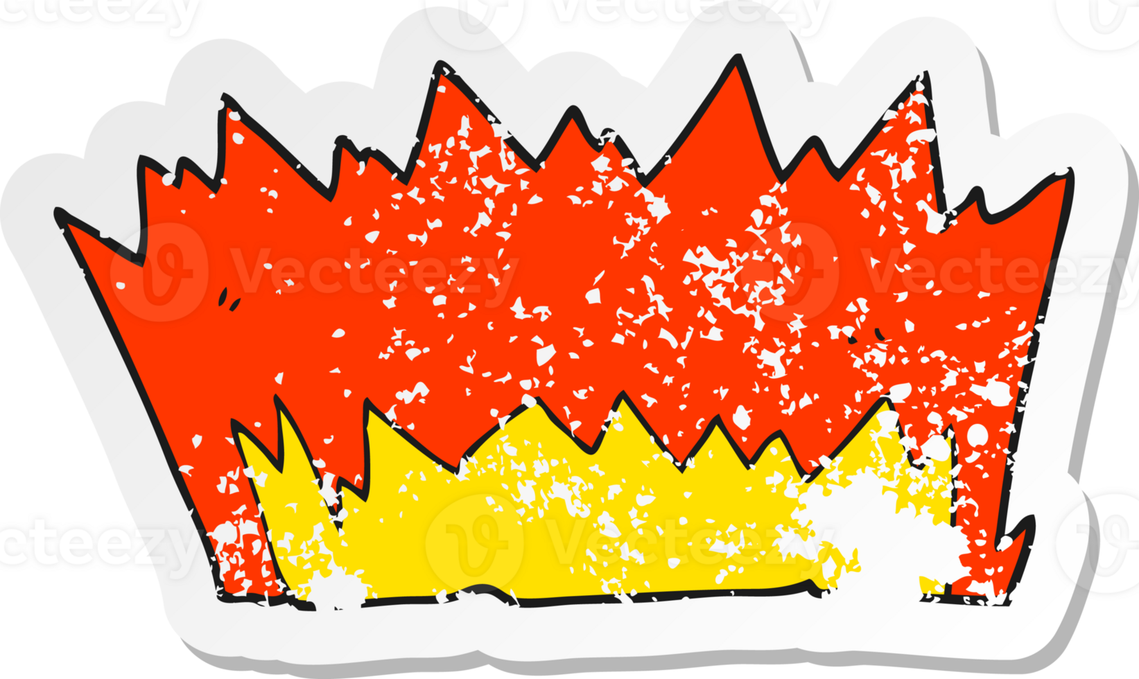 retro distressed sticker of a cartoon explosion png