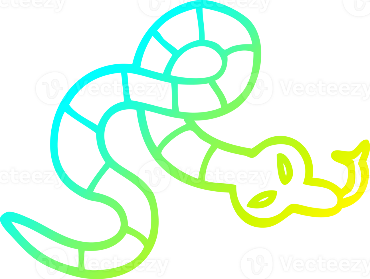 cold gradient line drawing of a cartoon poisonous snake png