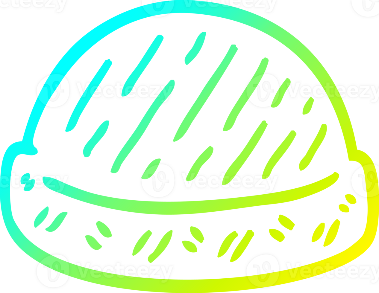 cold gradient line drawing of a cartoon winter hats png