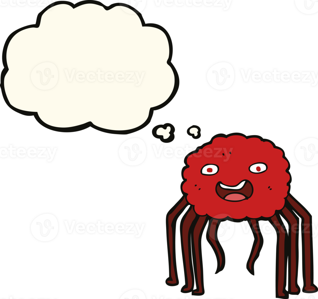 cartoon spider with thought bubble png