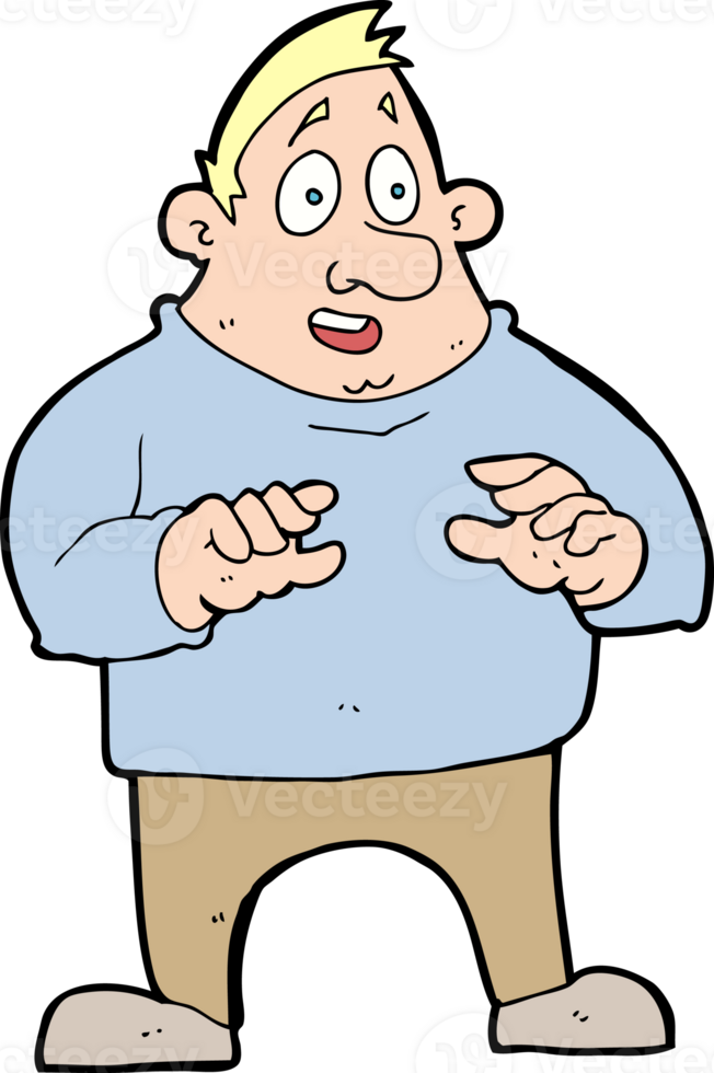 cartoon excited overweight man png