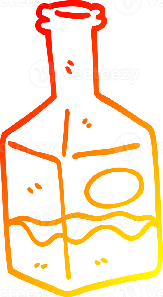 warm gradient line drawing of a cartoon drink in decanter png