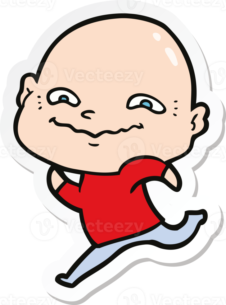 sticker of a cartoon creepy guy png