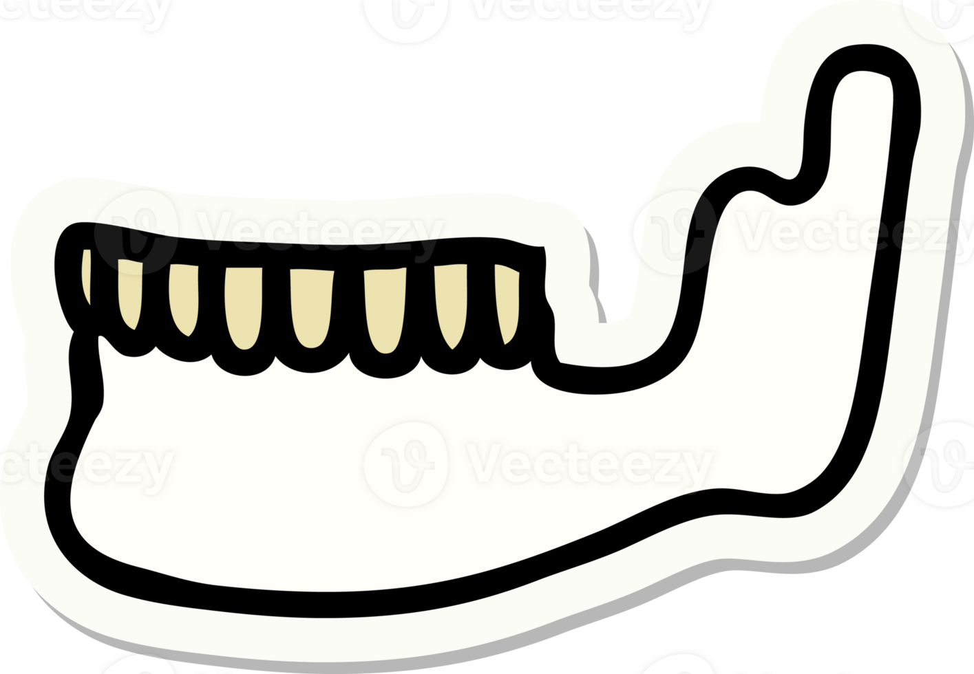 sticker of tattoo in traditional style of a skeleton jaw png