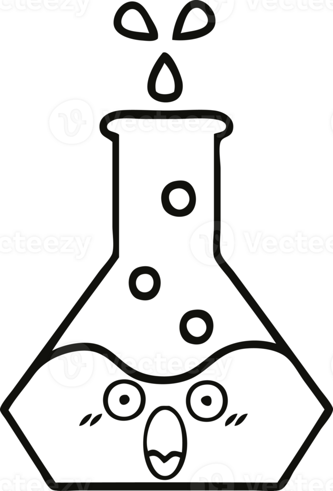 lijn tekening tekenfilm van een wetenschap beker png