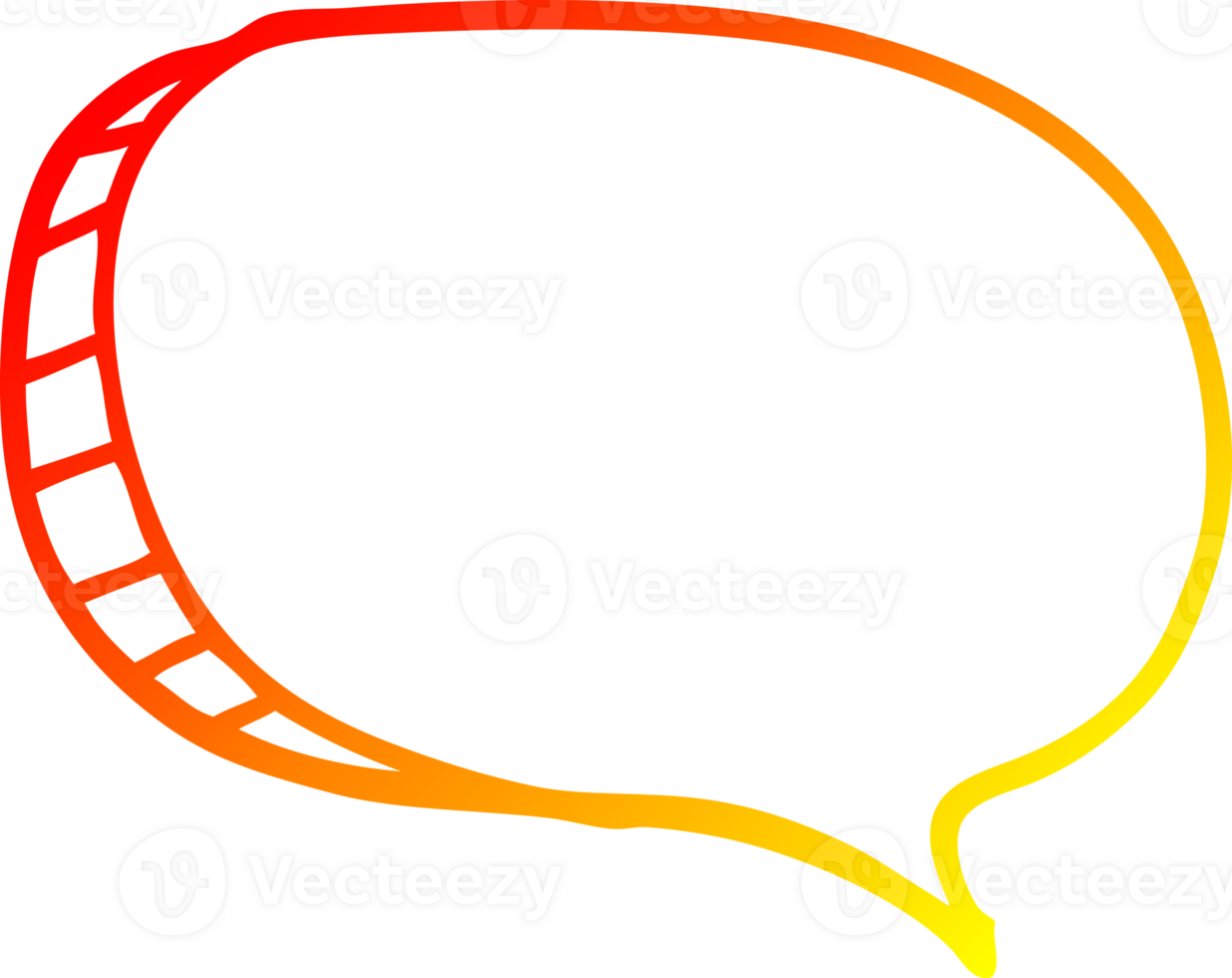 warm gradient line drawing of a cartoon speech bubble png