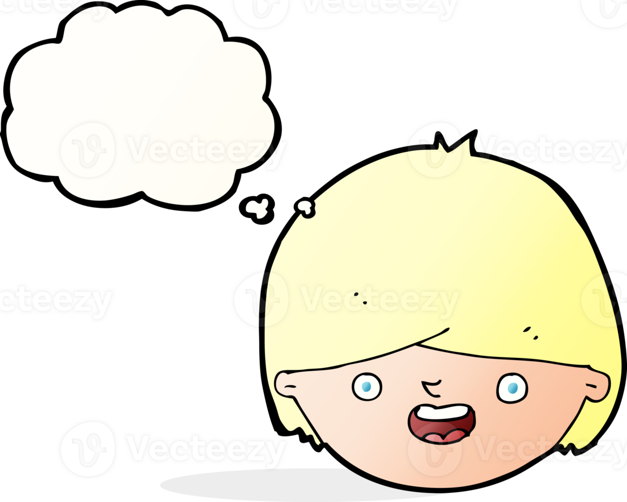 cartoon happy face with thought bubble png