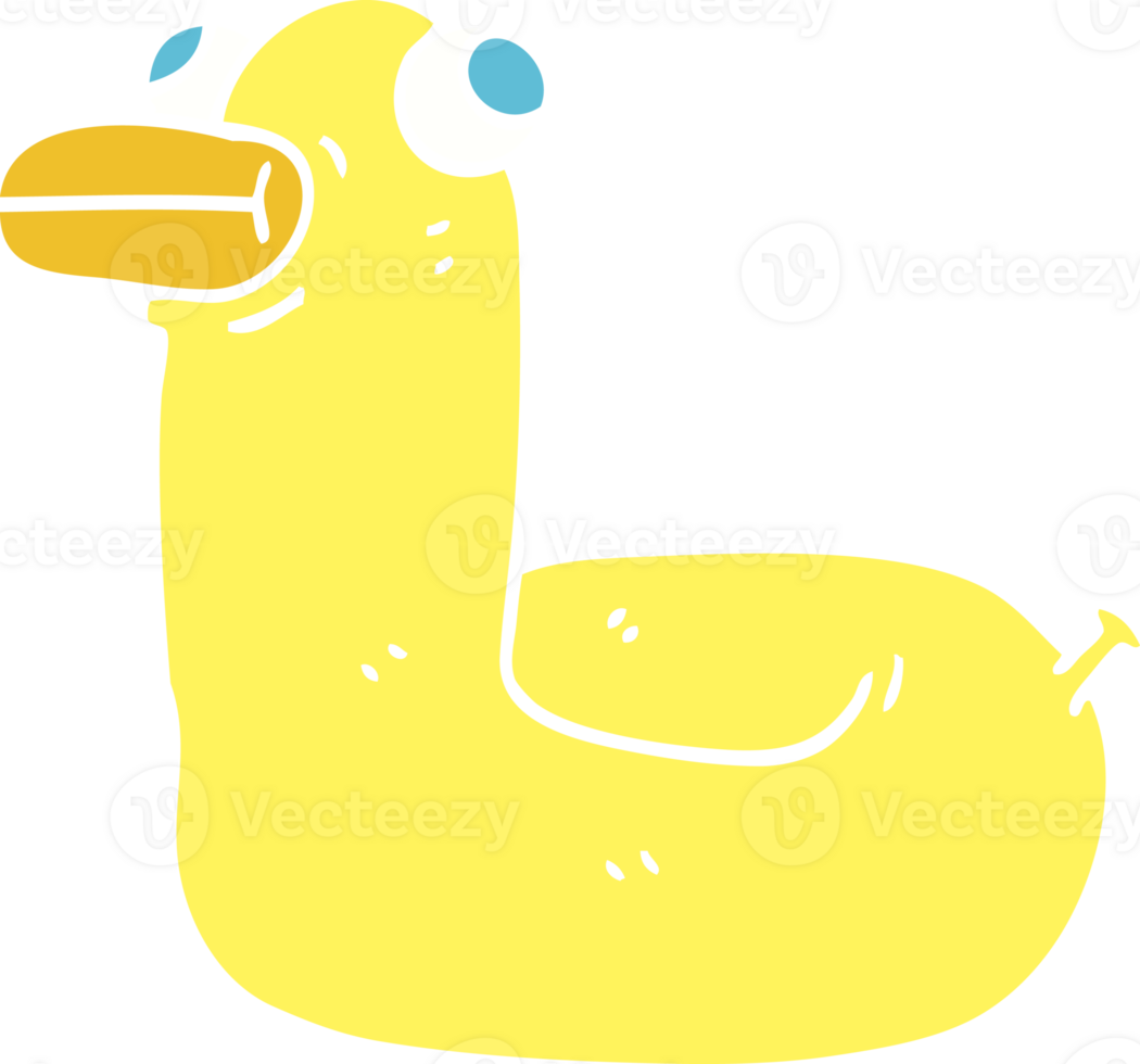 flat color illustration cartoon yellow ring duck png