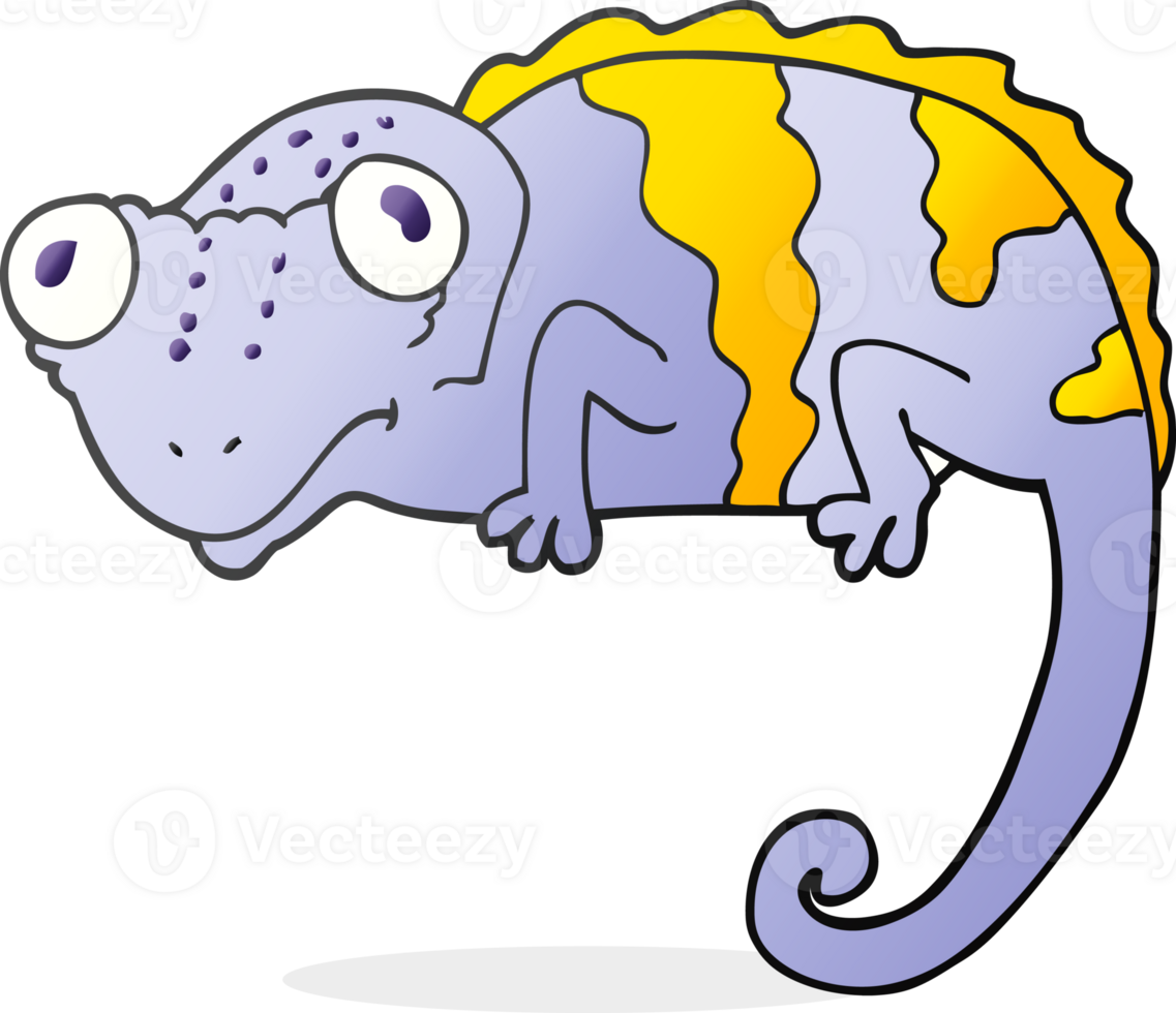 hand drawn cartoon chameleon png