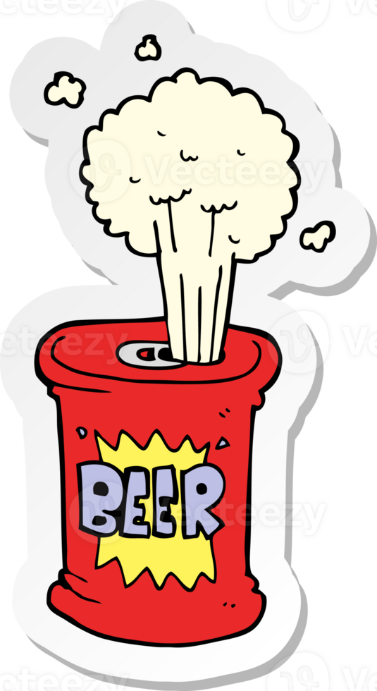sticker of a cartoon beer can png