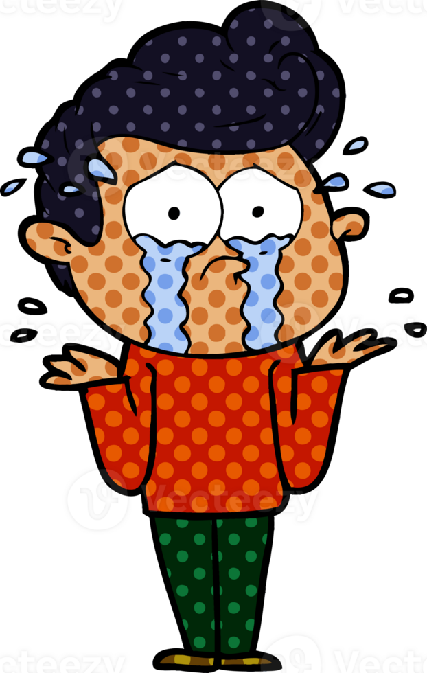 cartoon crying man png