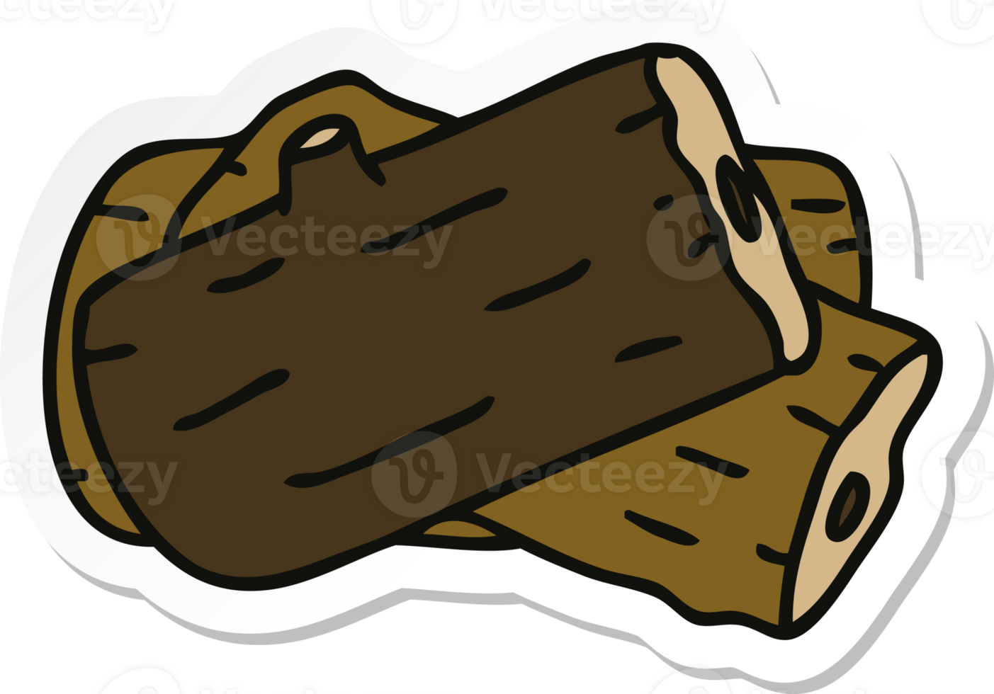 sticker of a quirky hand drawn cartoon log png