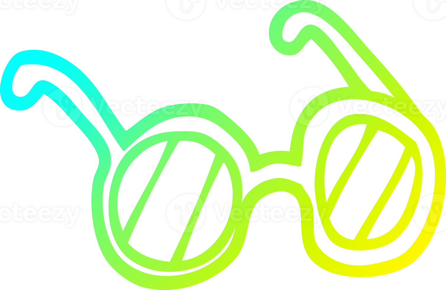 cold gradient line drawing of a cartoon spectacles png