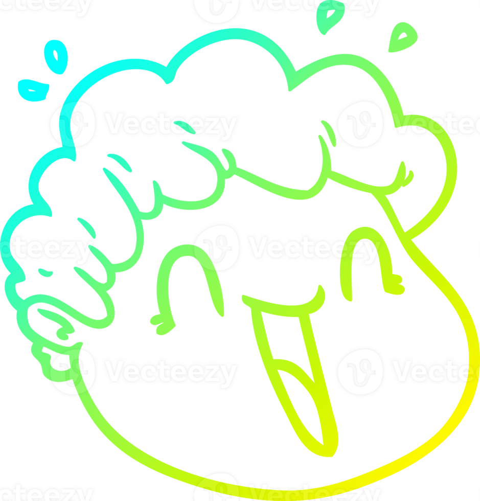 cold gradient line drawing of a cartoon male face png