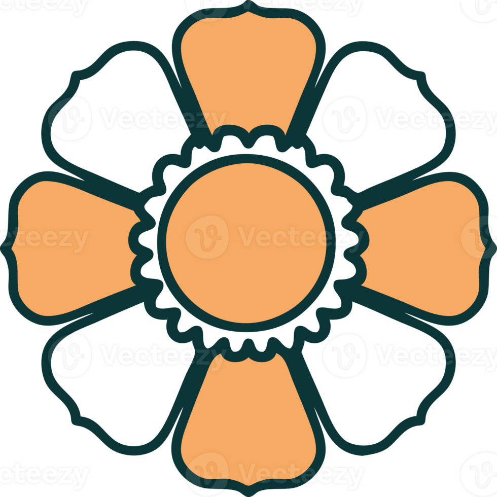 iconic tattoo style image of a flower png