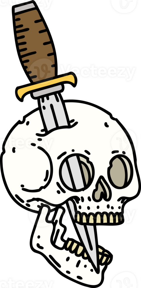 tattoo in traditional style of a skull png