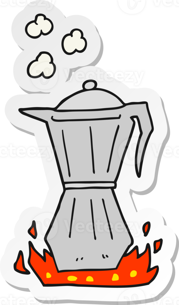 sticker of a cartoon stovetop espresso maker png