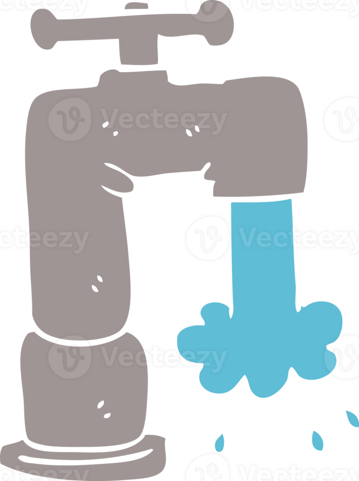 cartoon doodle running faucet png