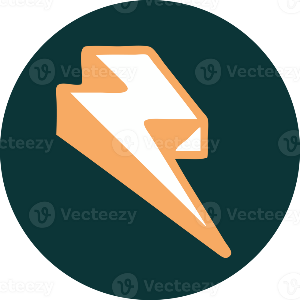 iconic tattoo style image of lighting bolt png