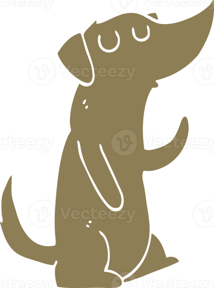 flat color style cartoon dog png