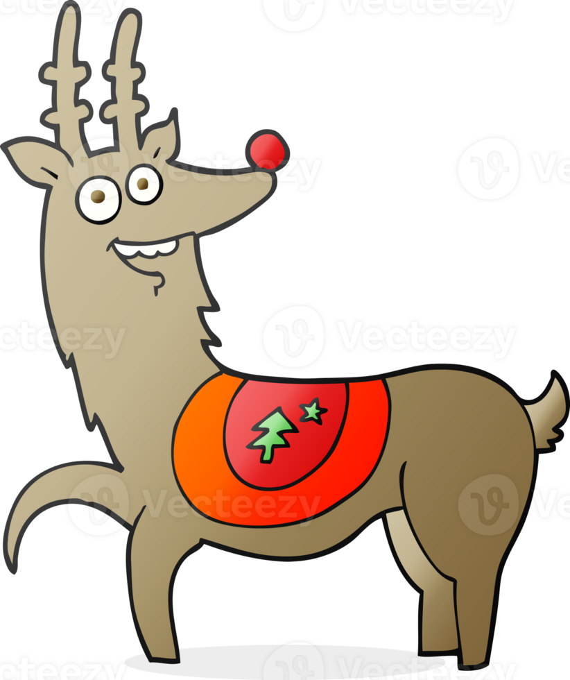 hand drawn cartoon christmas reindeer png