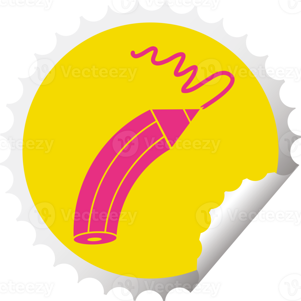 pencil drawing a line circular peeling sticker png