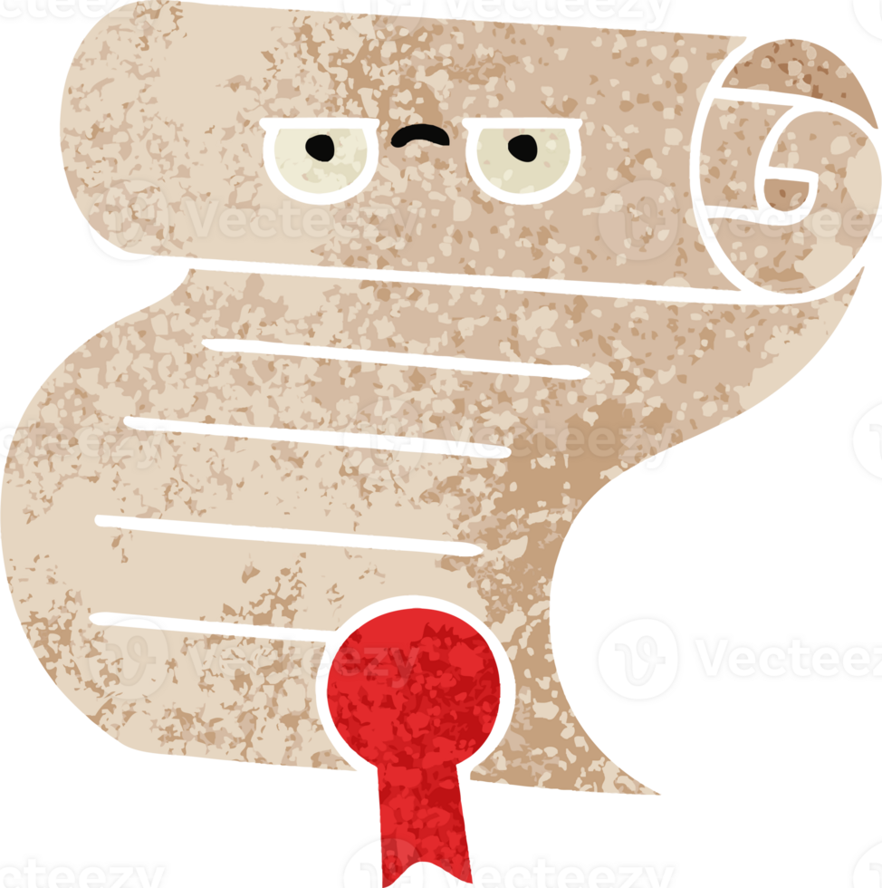 retro illustration style cartoon of a contract png