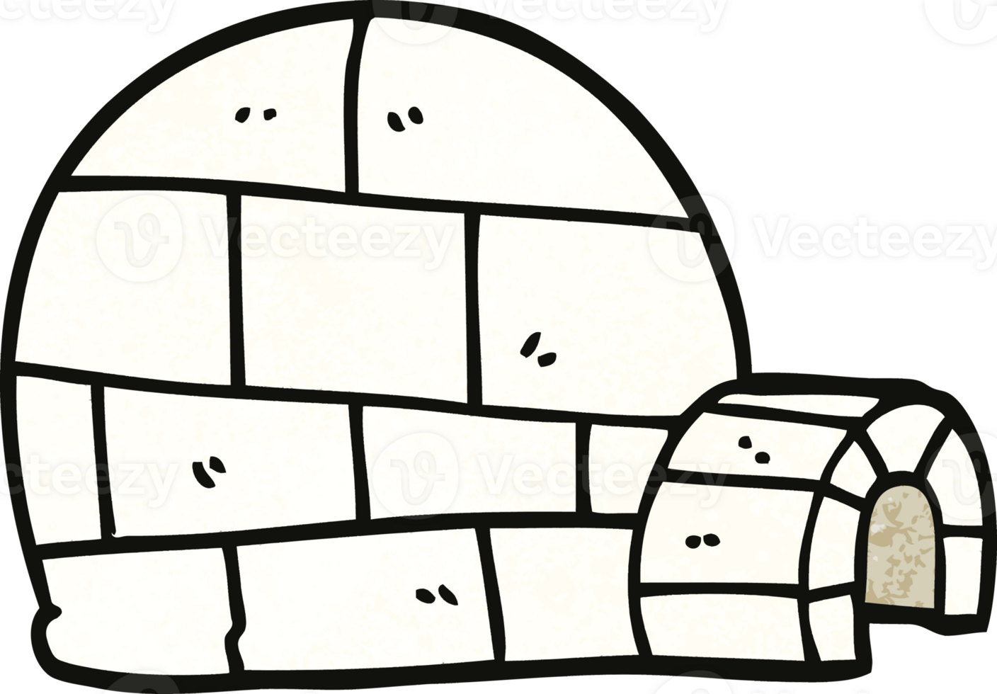 cartoon doodle winter igloo png