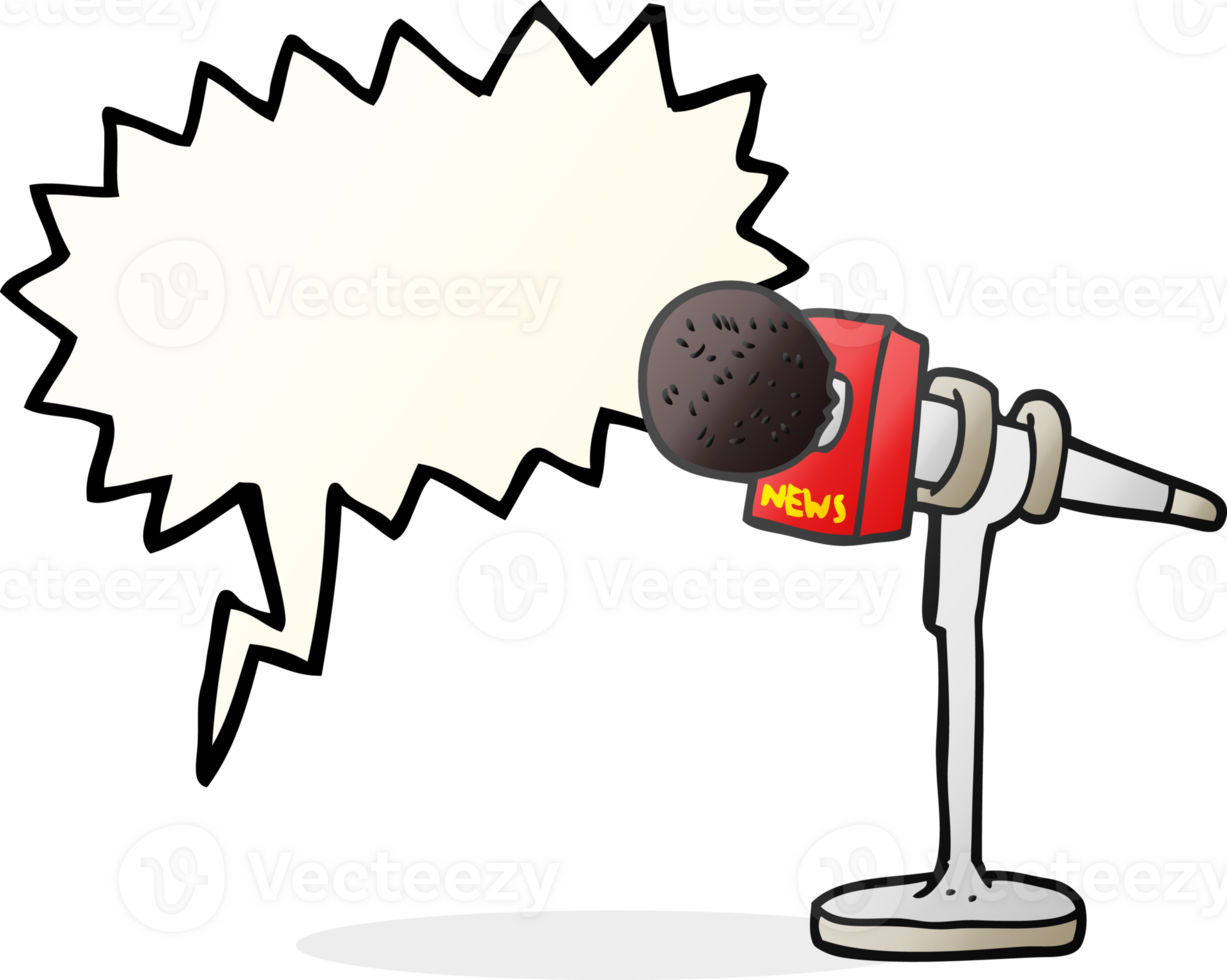 hand drawn speech bubble cartoon microphone png