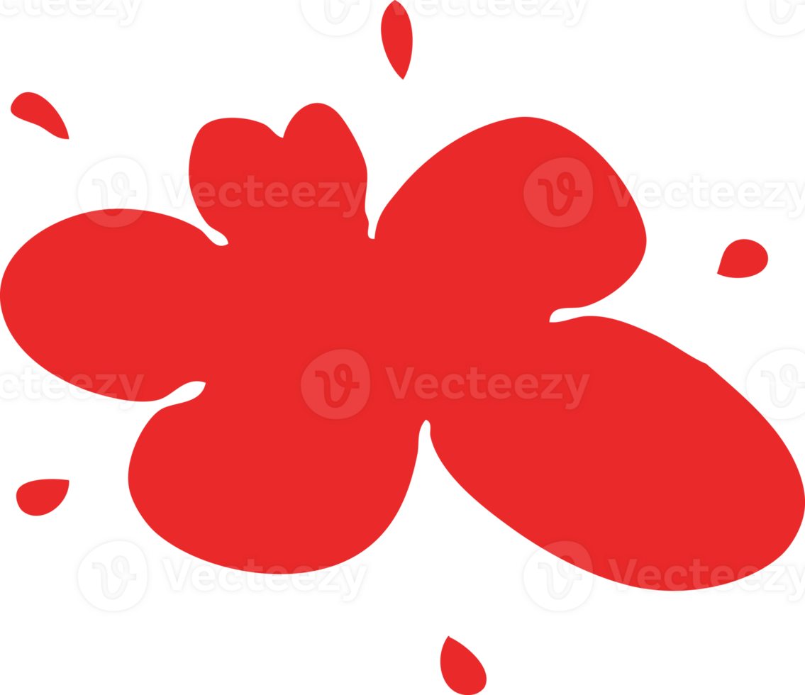 cartoon doodle of a red splat of paint png