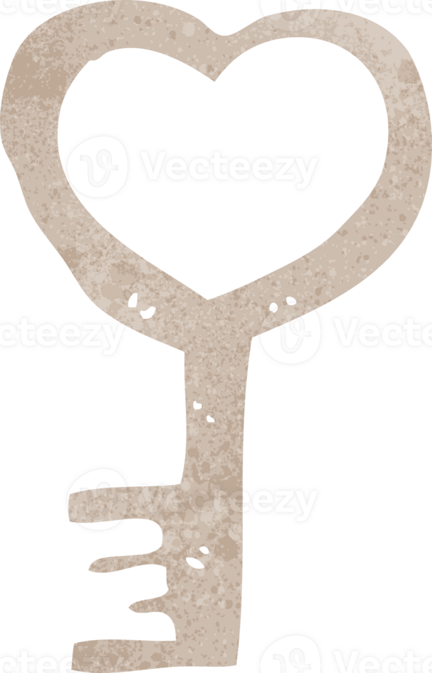 cartoon heart shaped key png