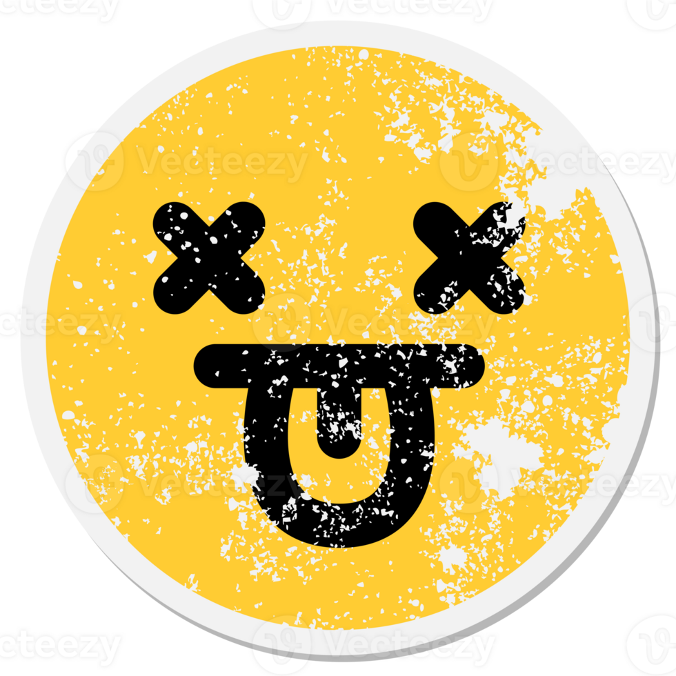 cute dead face circular sticker png