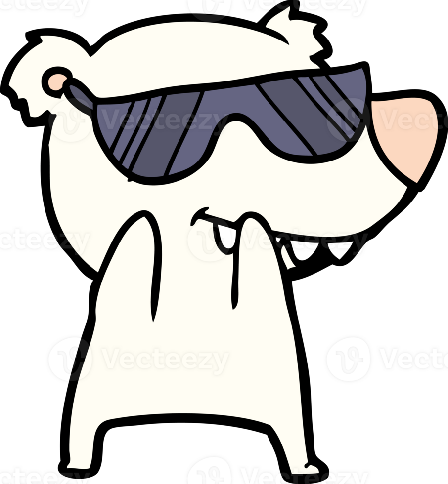 cartoon bear wearing sunglasses png
