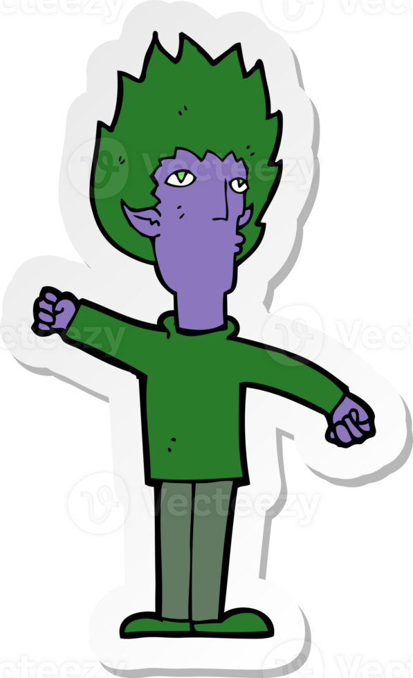 sticker of a cartoon vampire man png