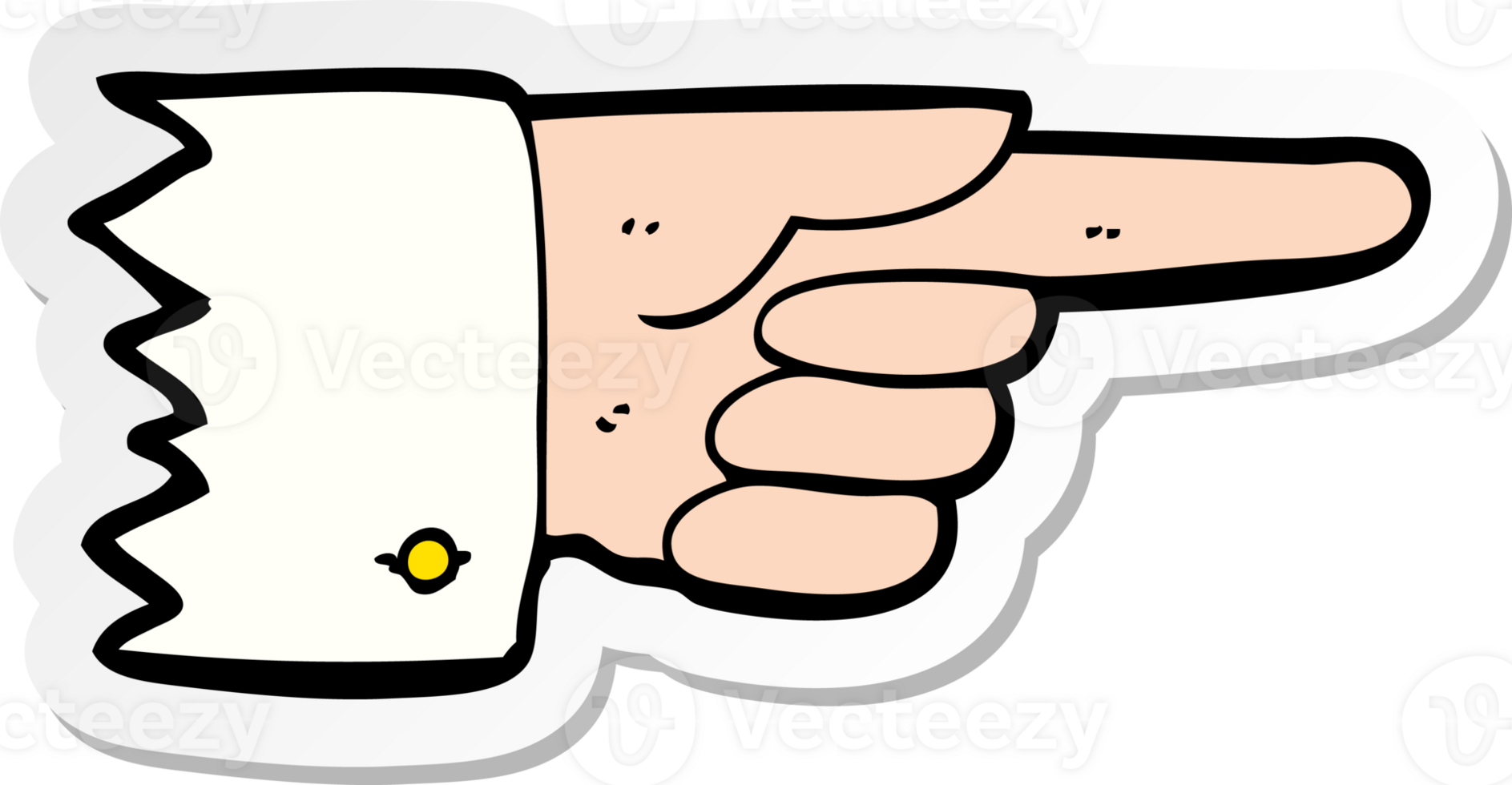 sticker of a cartoon pointing hand symbol png