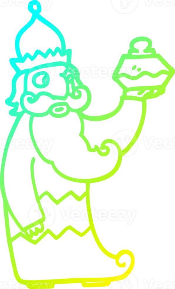 cold gradient line drawing of a one of the three wise men cartoon png