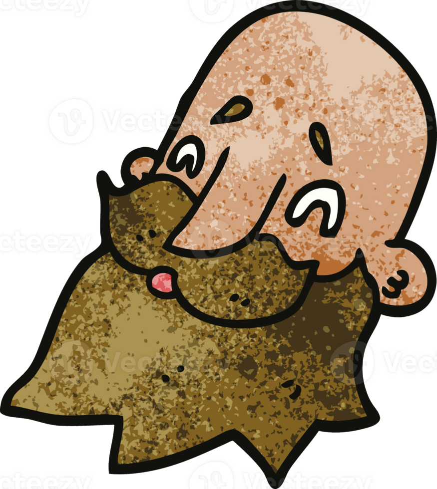 cartoon doodle man with beard png