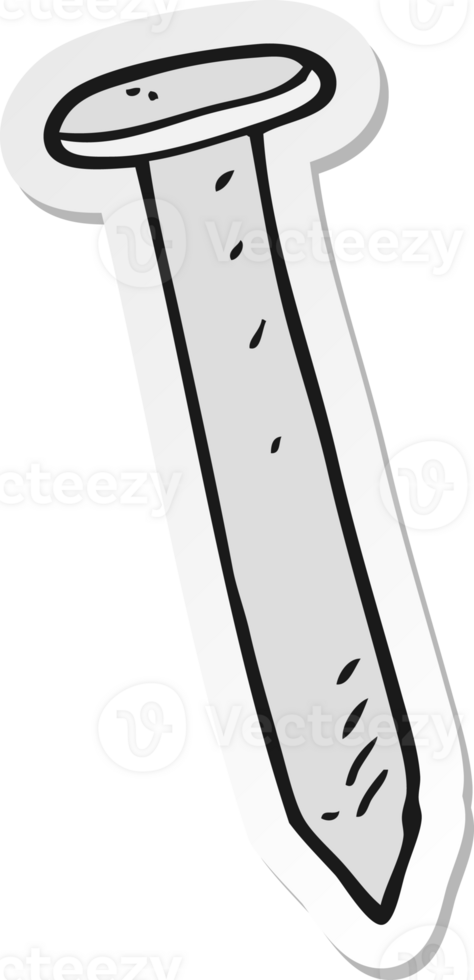 sticker of a cartoon nail png