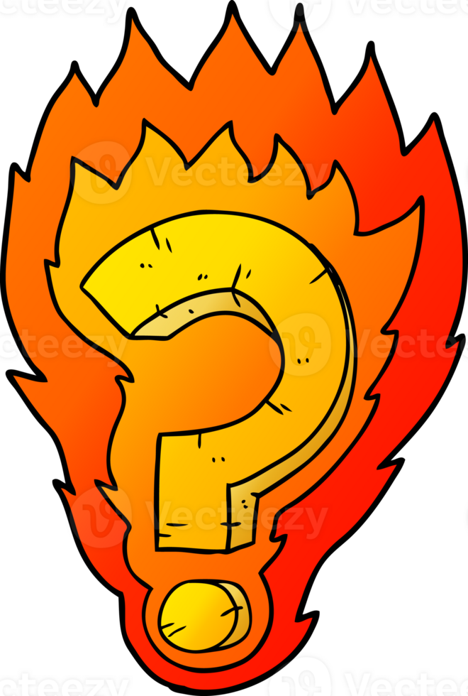 cartoon flaming question mark png