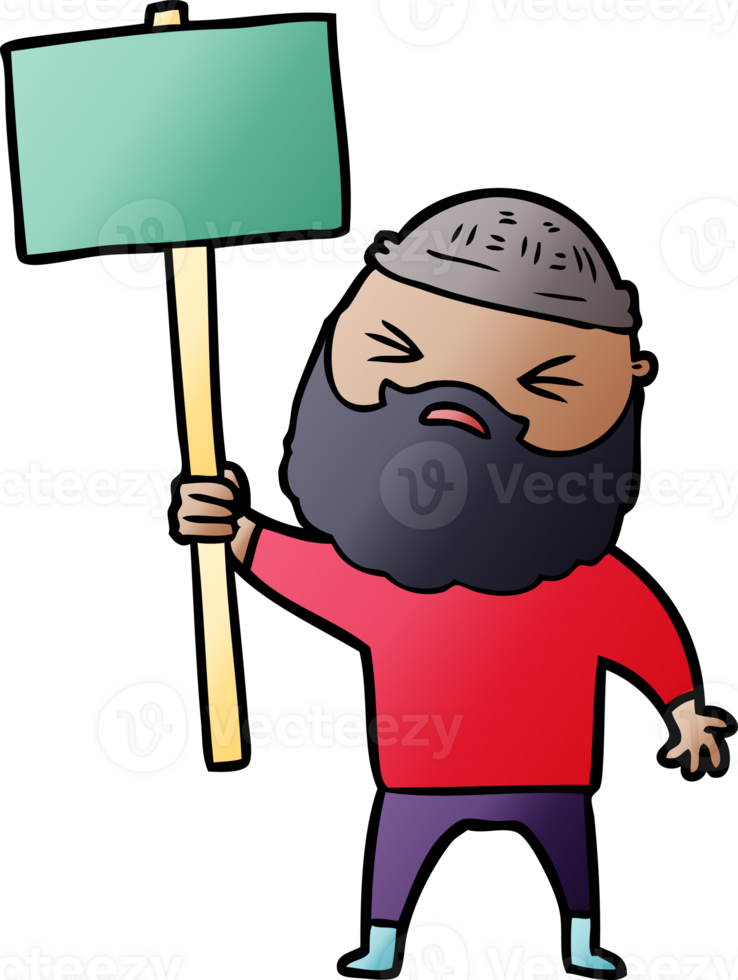 cartoon man with beard png