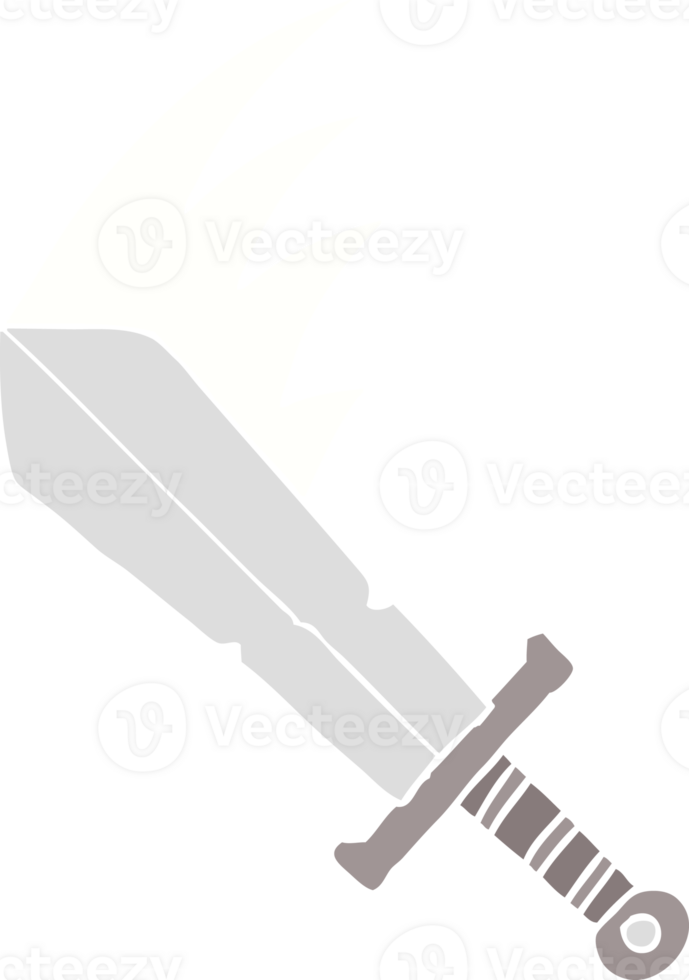 flat color style cartoon swinging sword png