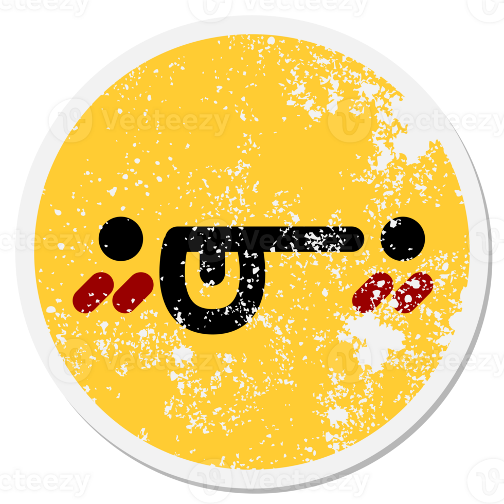 confused face circular sticker png