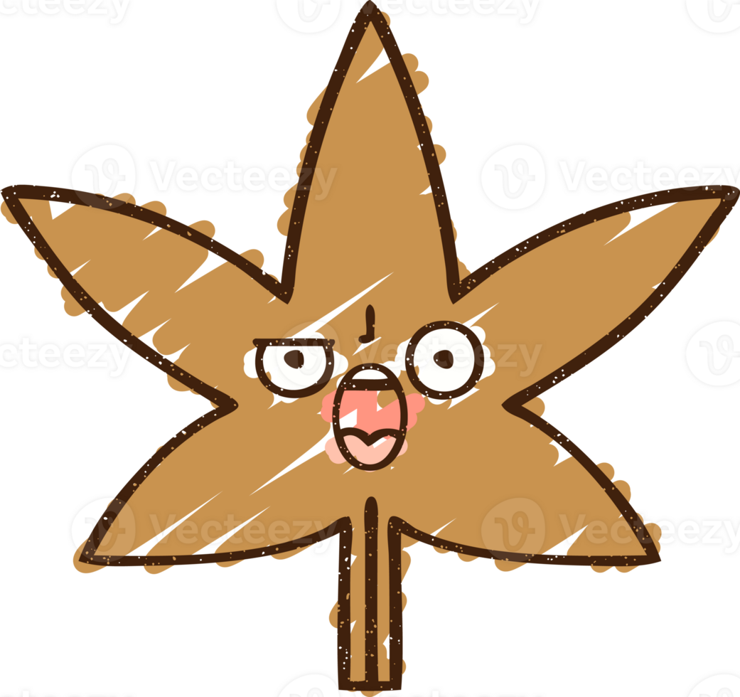 Annoyed Leaf Chalk Drawing png