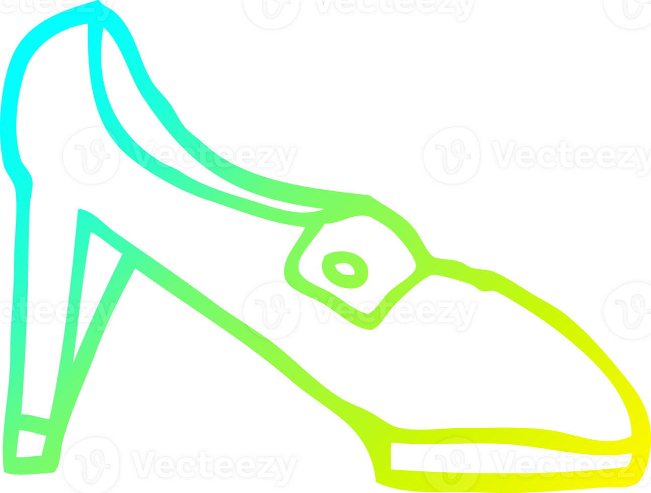 cold gradient line drawing of a cartoon shoe png
