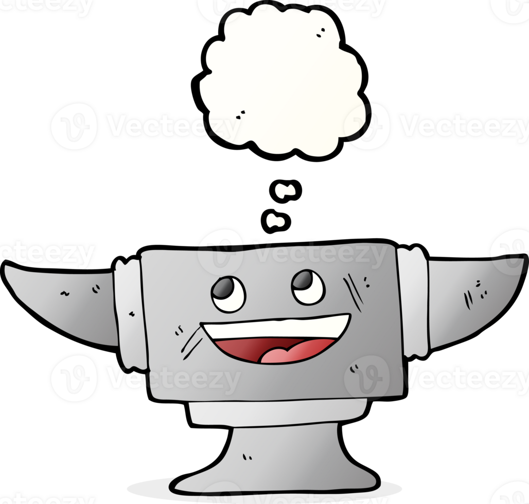 cartoon blacksmith anvil with thought bubble png