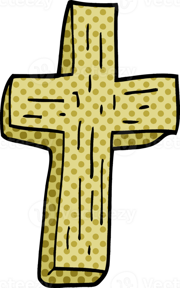 cartoon doodle wooden cross png