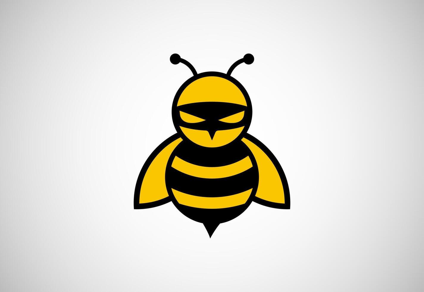 Ninja Bee logo design template vector