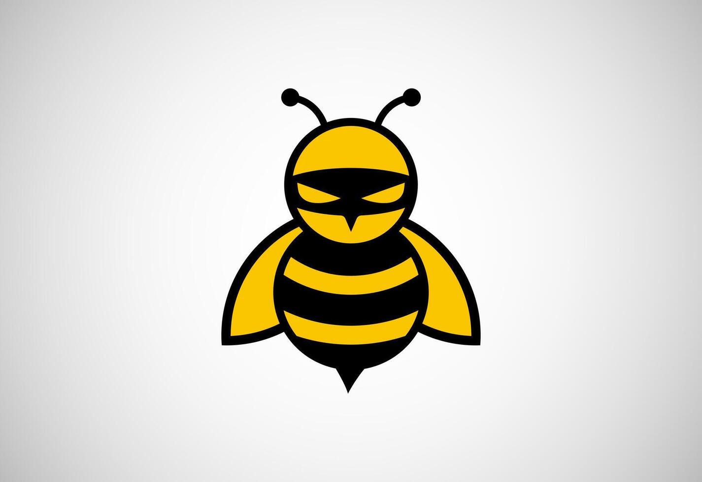 ninja abeja logo diseño modelo vector